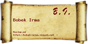 Bobek Irma névjegykártya
